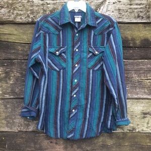 VTG 90s flannel vertical stripes grunge Wrangler